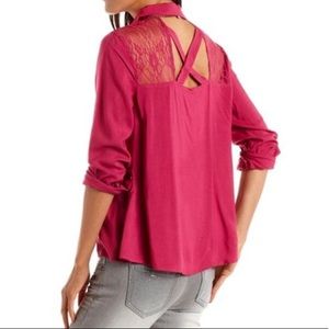 Lace button down blouse